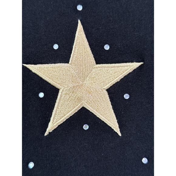 Quacker Factory‎ Womens Star Embellished Top and Skirt Set Size M Black Nautical - Picture 2 of 10